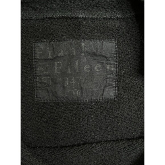 Frank & Eileen Anna Long Sleeve Triple Fleece Capelet Top Med Black Minimalist - Picture 12 of 15